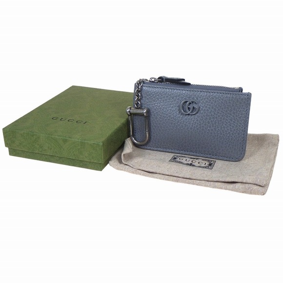 Gucci Double G Keychain Card Case Fragment Gray - Picture 12 of 12